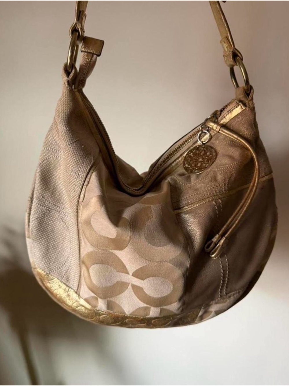 Gold Coach Patchwork Bag